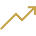 Flèche montante dorée