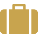 Icône de valise dorée