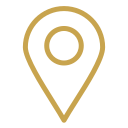 Icône de localisation dorée