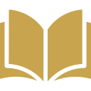 Icône de livre ouvert doré