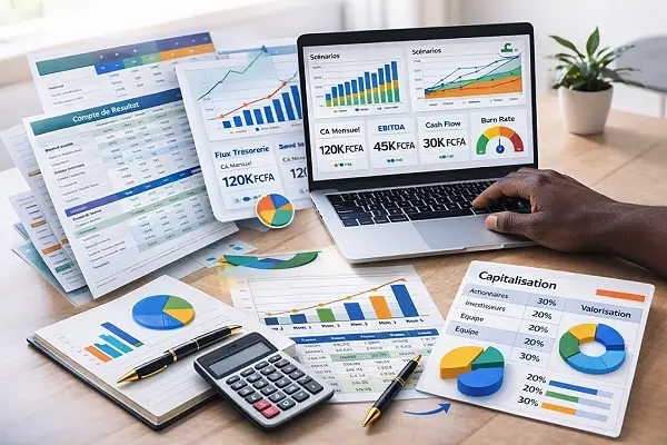 Analyse financière sur ordinateur et documents