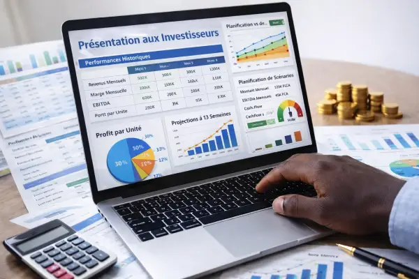Présentation d'investissement sur ordinateur