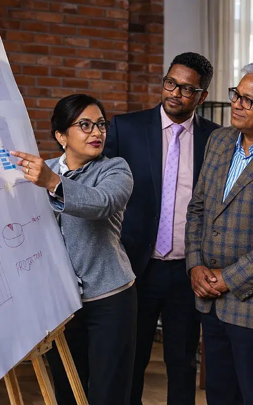 Présentation professionnelle avec graphique